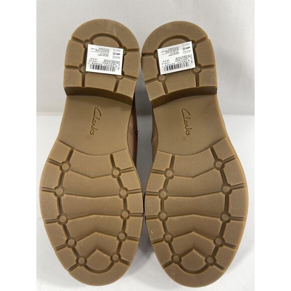 Clarks Boots Womens Size 8W Brown Leather Hearth Sofia Ankle Zip Booties Comfort - Picture 11 of 15